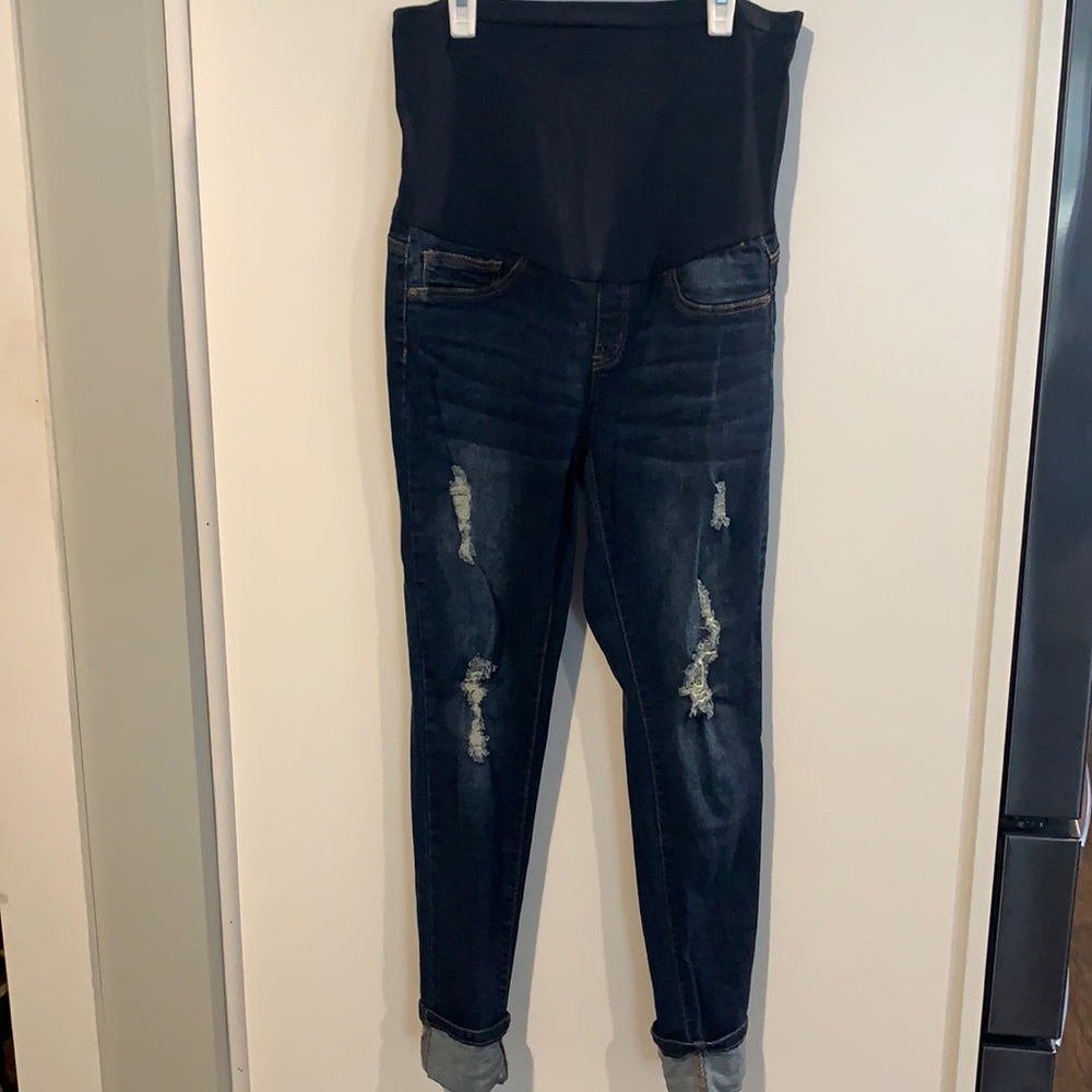 Maternity ankle jeans